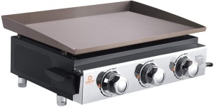 Qomotop 23 Inch Gas Griddle, 3 Adjustable Burners with 25500 BTU, 335 Square-Inch Cooking Area, Front Grease Trap. Appears New