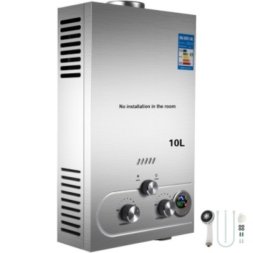 &nbsp;Stainless Steel Liquefied Propane Gas Water Heater with Shower Head Kit. Wall-Mounted Water Heater. 10L. E-Commerce Return. Unknown Condition
