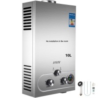 &nbsp;Stainless Steel Liquefied Propane Gas Water Heater with Shower Head Kit. Wall-Mounted Water Heater. 10L. E-Commerce Return. Unknown Condition