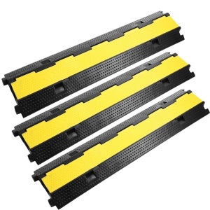 Vevor 3 Pack Channel Rubber Cable Protector 2 Channel Speed Bump 11000lbs Capacity. Appears New