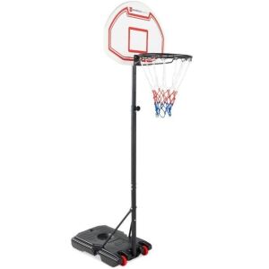 Kids Height-Adjustable Basketball Hoop, Portable Backboard System w/ Wheels