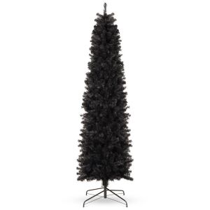 7.5' Black Artificial Pencil Holiday Christmas Tree