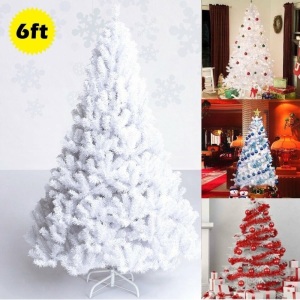 6 Ft White Artificial Pvc Christmas Tree W/ Stand