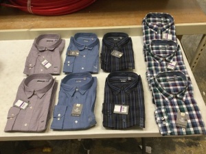 Lot of (9) New Van Heusen Men's Long Sleeve Dress Shirts, Size XX-Large. 