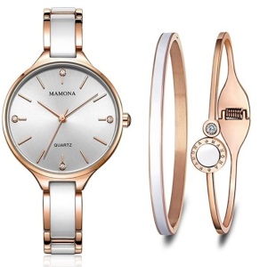 MAMONA Women's Quartz Watch Set, Untested, Retail 120.00, Appears New