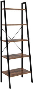 Homfa Industrial Ladder Shelf, 5 Tier Bookshelf. Appears New