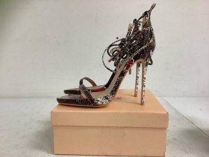 Hell & Heels Pink Snake Lace Up Stilettos, 7, Appears New