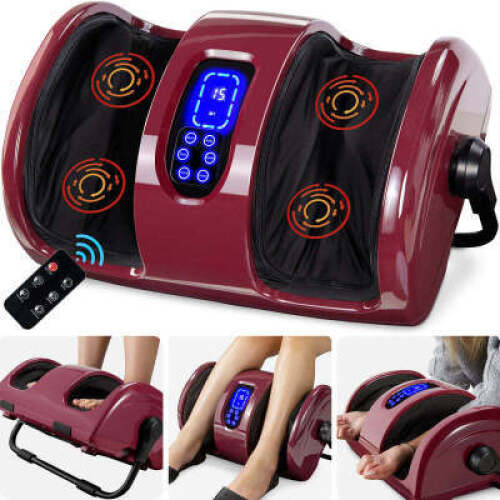 Reflexology Shiatsu Foot Massager w/High- Intensity Rollers, Remote Control
