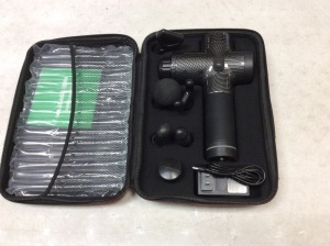 Handheld Portable Massage Gun with Attachments and Case. Appears New