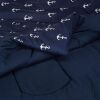 AmazonBasics Kid's Comforter, Twin 66" x 90", Navy Blue with White Anchors - Appears New