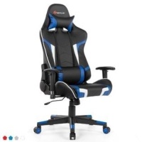 Costway Goplus Massage Gaming Chair Reclining Swivel Racing Office Chair w/Lumbar Support White/Blue/Grey/Red