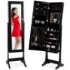 Full Length Standing Jewelry Mirror Armoire w/ Velvet Interior