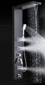 Senlesen Shower Panel Tower Rain Waterfall Massage Jet System in Stainless Steel