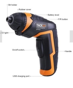 TackLife Cordless Screwdriver, New