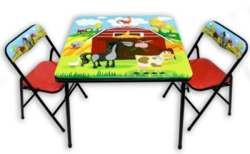 Barnyard Design Kids Table and Chair Set. Appears New