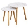 Darcy Laminated Marble (2) Piece Nesting Table Set. Appears&nbsp;New.&nbsp;