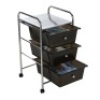 Mind Reader Binding 3 Drawer Rolling Storage Trolley, Black/Silver. Appears New.&nbsp;