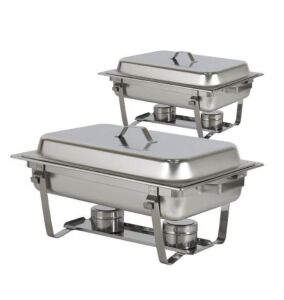 8 Quart Stainless Steel Full Size Chafing Dish, Set of 2 