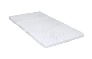 Portable 3in Queen Size Tri-Folding Memory Foam Gel Mattress Topper w/ Removable Cover