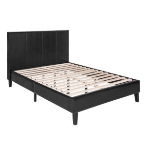 Modern Full Size Faux Leather Platform Bed Frame w/ Wooden Slats, Headboard, Footboard  