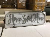 Kirklands 36" L x 12" H Farmhouse Style 'HOME SWEET HOME' Framed Wall Hanging. Appears New.&nbsp;