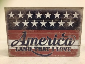 America Wooden Sign, Appears New