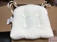 Lot of (4)&nbsp;16" x 16" U-Shaped Twill Dining Chair Cushions, White. Appear New.