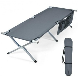 Folding Camping Cot Heavy-Duty Camp Bed With Carry Bag