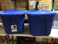 Lot of (2) 18 Gallon Storage Totes w/ Lids, Blue. Appear New.&nbsp;