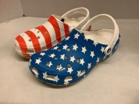 American Flag Crocs, Men's 9, Ecommerce Return