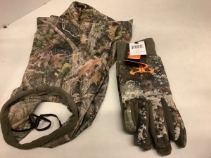 Lot of (2) Hunting Accessories, (Gloves and Neck Gaiter), Ecommerce Return