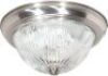 Lot of (2) Nuvo Lighting 15" Flush Mount, Brushed Nickel Finish with Clear Ribbed Glass - Appear New