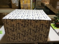 Coral Coast Nautical 25"&nbsp;Square Pouf, Indoor/Outdoor Ottoman, Anchors Away. Appears New.&nbsp;