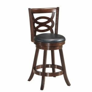 Counter Height Upholstered Espresso Swivel Dining Chair - 29"