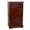 Oriental Furniture 1 Drawer Nightstand w/ Left Facing Door, Black (13.75" W x 17" D x 30" H)
