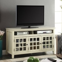 Linon Largo Media Cabinet,&nbsp;48W x 20D x 27H in., White. Appears New w/ Minor Cosmetic Damage.