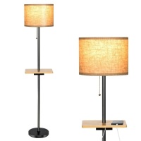 Modern Floor Lamp with Tray Table Dual USB Charging Ports 3-in-1 Floor Lamp