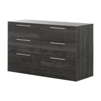South Shore Step One Essential 6 Drawer Double Dresser,&nbsp;51.25W x 19D x 31.25H in., Gray Oak Finish. Appears New.