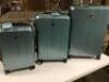 Travel Joy Luggage Set, Spinner Wheels, 3 Piece, 28", 24", 20", Metallic Teal - Appears New with Minor Cosmetic Damage See Pics