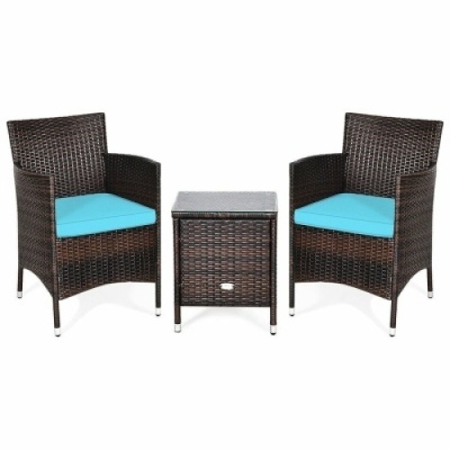 3 Pcs Outdoor Rattan Wicker Furniture Set