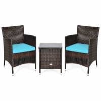 3 Pcs Outdoor Rattan Wicker Furniture Set