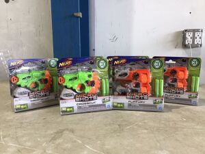 Case of (6) NERF MicroShots Zombie Strike Crosscut Blasters 