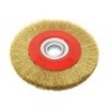 8-Inch by 3/4-Inch Crimped Steel Bench Wire Wheel with Arbor Adapters