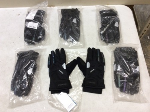 Lot of (6)- Inbike Winter Windproof Gloves. Adult XL. New