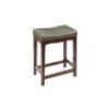 24" Saddle Style&nbsp;Counter Stool, Cherry Wood Finish w/ Chocolate&nbsp;Leather Cushion. Appears New.&nbsp;