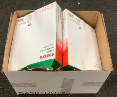 Box of Staples 3 Hole Copy Paper, E-Commerce Return