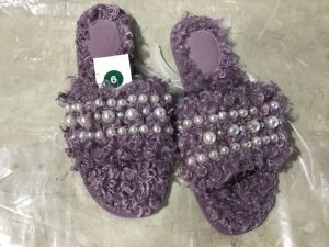 Case of (6) A New Day Purple Slippers, Size 9 