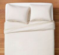 Threshold&nbsp;Lace Border Cotton Slub Duvet & Sham Set, King&nbsp;