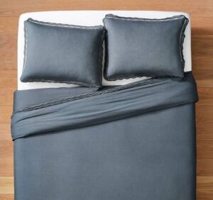 Threshold Lace Border Cotton Slub Duvet & Sham Set, Cal King 