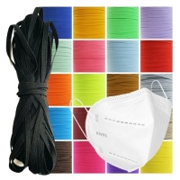 Lot of Over (150) Bags of&nbsp;Black 6mm Elastic String/Rope For Face Mask/Mask&nbsp;Extender. Appears New.